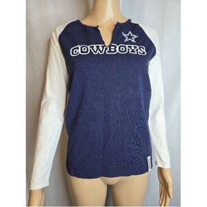 Reebok | Cowboys | Womens | Long Sleeve | Top | Blue and White | Size Medium